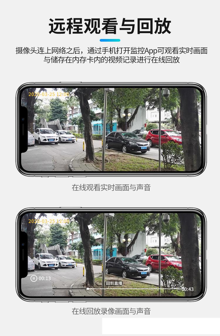 涂鸦4G监控Tuya低功耗太阳能监控摄像机wifi无线室外高清摄像头 4G太阳能摄像机 第6张