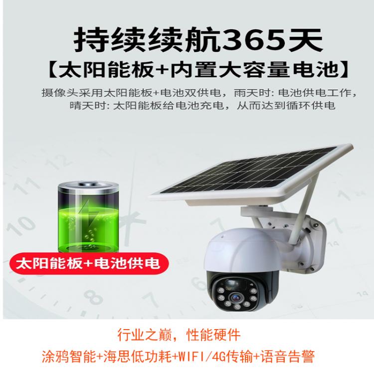 涂鸦2.8寸户外防水无线球机Tuya4G太阳能监控海思低功耗摄像头电池摄像机 4G太阳能摄像机 第4张