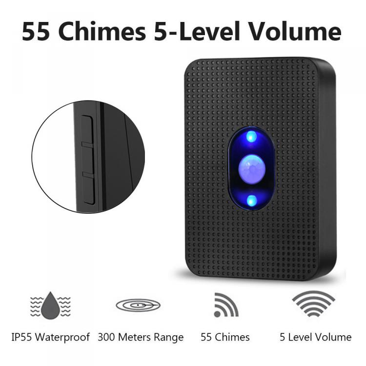 红外感应家用无线门铃远距离防水小夜灯电子门铃N108K 夜灯门铃 第4张