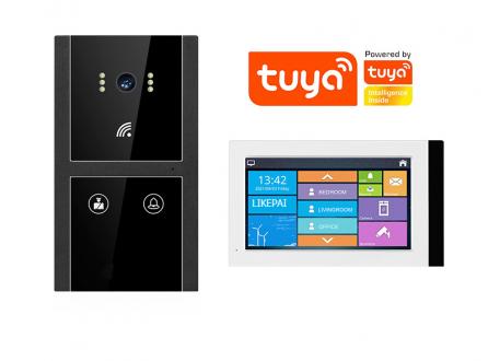 涂鸦TUYA别墅楼宇可视对讲经典嵌入式金属材质联动开锁呼叫机H5+P7N