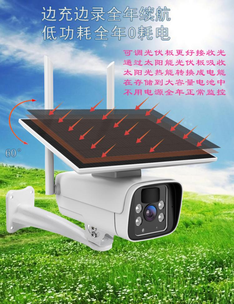 涂鸦4G无线监控Tuya低功耗太阳能监控摄像机电池供电室外高清摄像头1080P 4G监控摄像机 第1张
