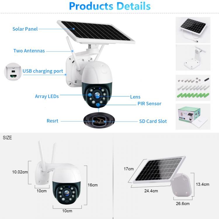 4G太阳能摄像头欧版美版东南亚4G无线监控户外球机30倍光学变焦可定制定时拍照TUYA涂鸦摄像机 品牌动态 第3张