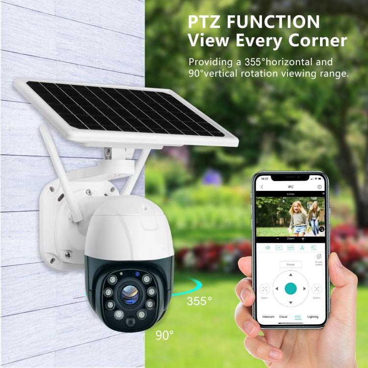 TUYA涂鸦APP海思WIFI无线低功耗太阳能电池供电户外云台监控摄像头高速球机5倍变焦红外夜视Q09 4G太阳能摄像机 第3张